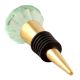Mint Paneled Sides Glass Wine Stopper in Golden Fitting